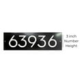 thumbnail image 3 of Floating Modern 3" Number Horizontal Address Plaque (5 characters) - Black/White, 3 of 5