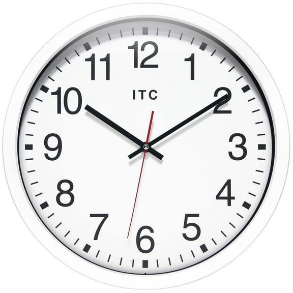 Infinity Instruments ITC Obsidian Round White Business Wall Clock 14 Inch