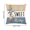 thumbnail image 2 of Summer Ocean Sea Shell Throw Pillow Covers, 17.7x17.7 Inch Love Lives Here Coastal Cushion Cases with Conch Starfish Coral Design for Holiday Seasonal Decor, 2 of 7