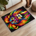 thumbnail image 5 of Latch Hook Rug Kit Colorful Lion Face Pre-printed Handmade Carpet Crochet Yarn Craft DIY Hook and Latch Door Mat Tapestry for Home Floor Decoration 52x38cm-7, 5 of 8