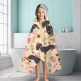 thumbnail image 6 of Dachshund and Flower Hooded Bath Towel，60"x35" for Ages 3 To 12 Kids, Quick Dry Lightweight Soft Microfiber Hood Beach Towel Cover Up for Kids, 6 of 7