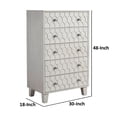 thumbnail image 5 of Rue 48 Inch 5 Drawer Dresser Chest, Textured Honeycomb Design, Light Gray- Saltoro Sherpi, 5 of 6