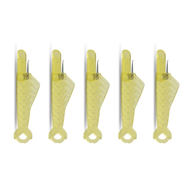 Bewildely Enhebrador de agujas para manualidades, herramientas de enhebrado de alambre de punto de cruz, suministros de inserción de hilo hechos a mano, Artesanía Amarillo 5PCS Bewildely HA012325-09