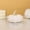 White, variant on Ceramic Cream White Pumpkin Decor, Glossy Harvest Tabletop Statue with Gold Stem for Shelf Mantel Home Decor, 3.35 in