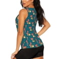 thumbnail image 3 of Wukai Frog and Mushrooms Print &nbsp;Women's Workout Tank Top Mesh Yoga Shirts Athletic Running Tank Tops Athletic Gym Shirts - XX-Large, 3 of 8