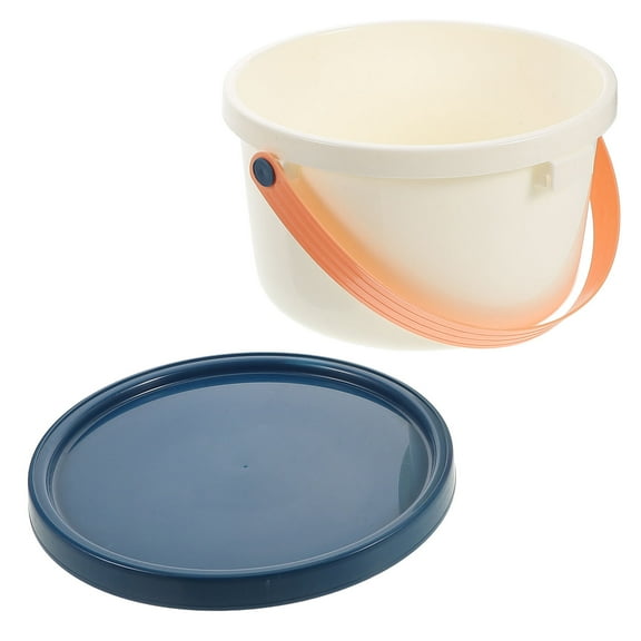 Hemoton Small Bucket with Lid for Water Storage Cleaning Food Storage Plastic with Handle 1 Set for Home Car Camping Mopping Bucket