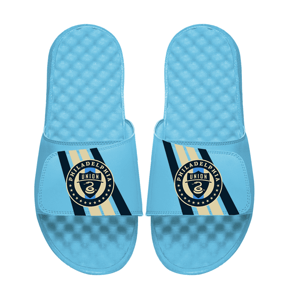 Men's ISlide Blue Philadelphia Union Vertical Stripes Slide Sandals
