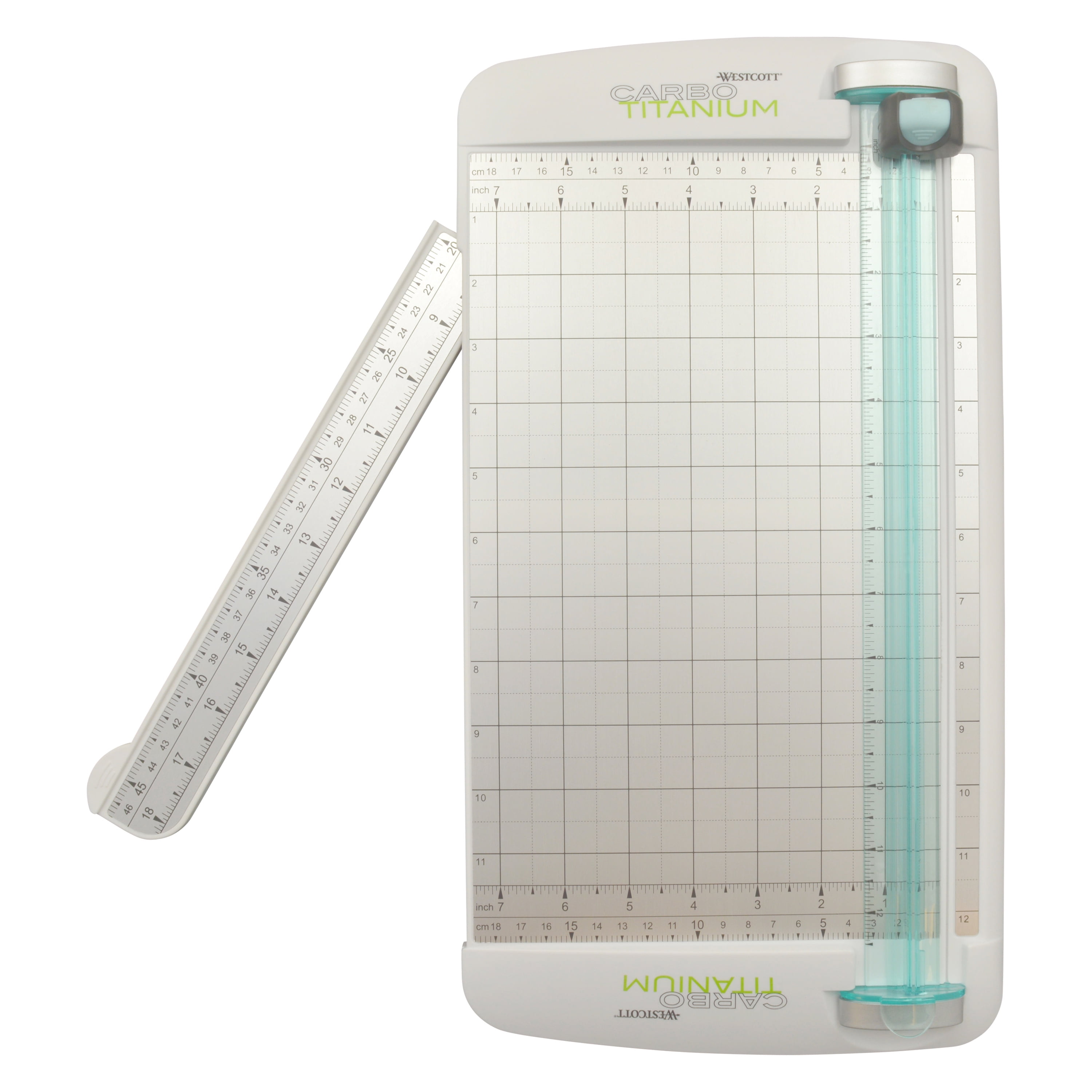 Westcott Carbo Titanium Paper Trimmer, 12", White, for Craft/Scrapbooking, 19.25" Length, 1-Count