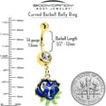 thumbnail image 3 of Body Candy Blue Gem Gold Tone Deep Blue Flower Dangle Belly Ring Stainless Steel for Women, 3 of 3