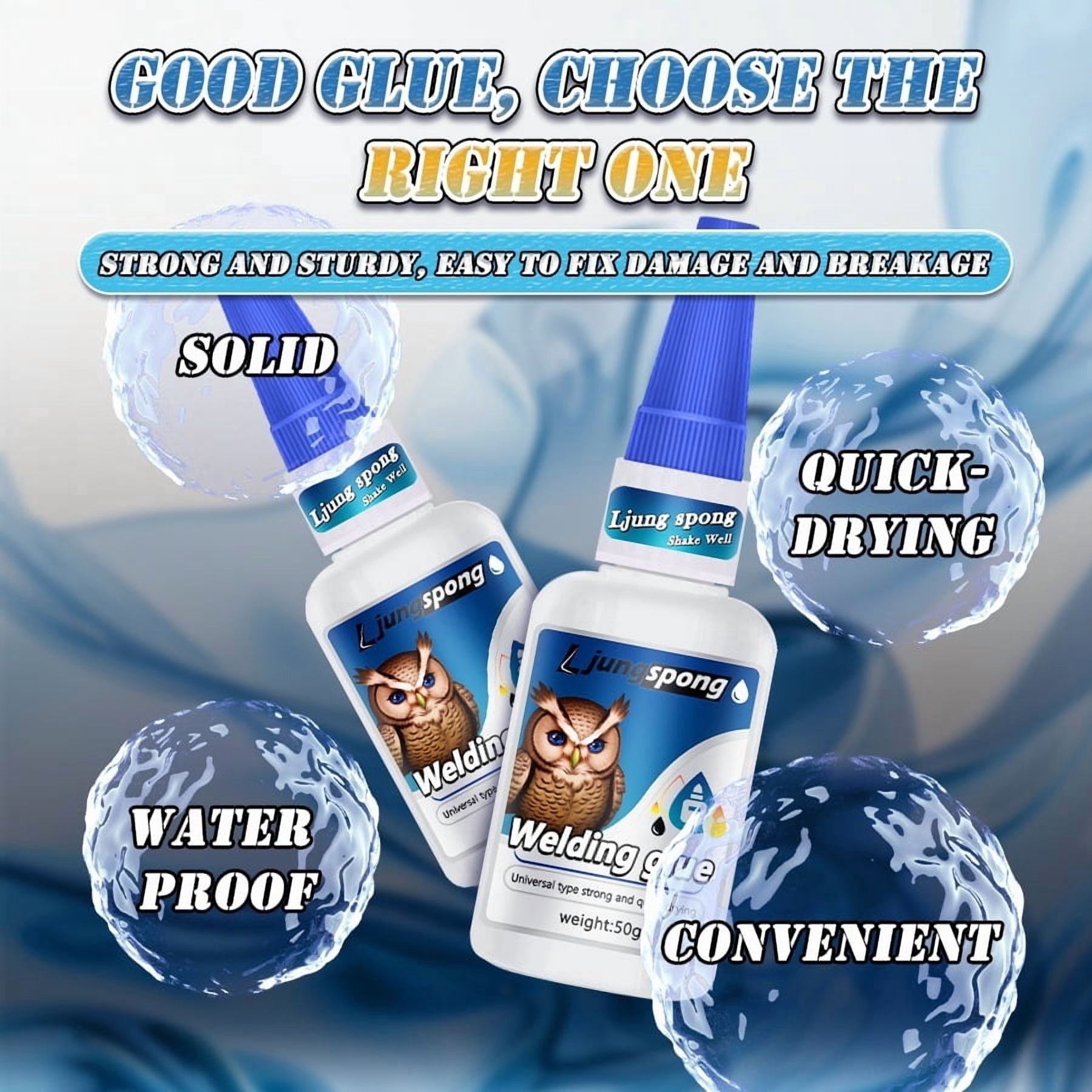 4 Count Quick Drying White Welding Liquid Glue, Waterproof Universal Strong Adhesive, Repair Glue for Metal, Wood, Plastic, Ceramic, Glass and Hard Materials