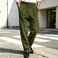 thumbnail image 2 of Mens Corduroy Pants Classic Fit Stretch Waist Casual Dress Pants Straight Leg Stretchy Tailored Business Slacks with Pocket, 2 of 8