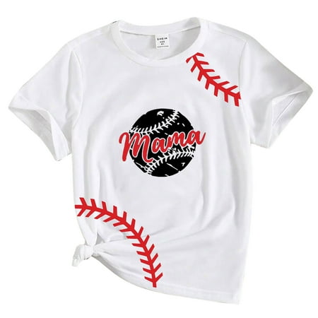 

B91xZ Little Girls Blouse T Shirt Tops Casual Baseball 3D Prints Toddler Girls Boys Print Teen Kids Clothes Girls Outfit Tops Size 9-10 Years
