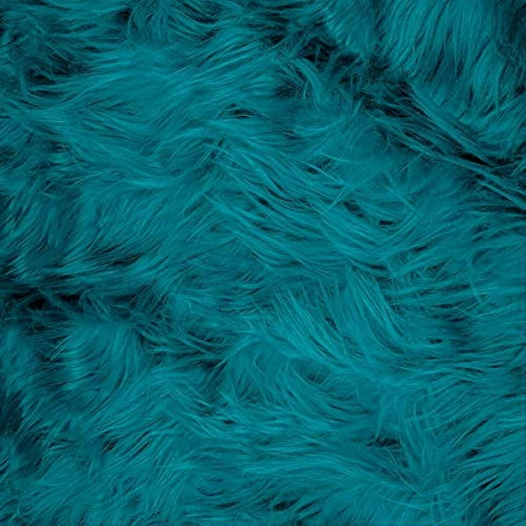 FabricLA, Half Yard Shaggy Faux Fake Fur Fabric, Baby Blue