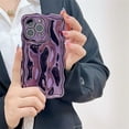 thumbnail image 5 of Case for iPhone Xs Max,3D Electroplate Meteorite Bubble Glitter Curly Wave Frame Lovely Girly Woman Wave Shape Shockproof Soft Protection Phone Case for iPhone Xs Max,6.5 inch 2018 (Purple), 5 of 17
