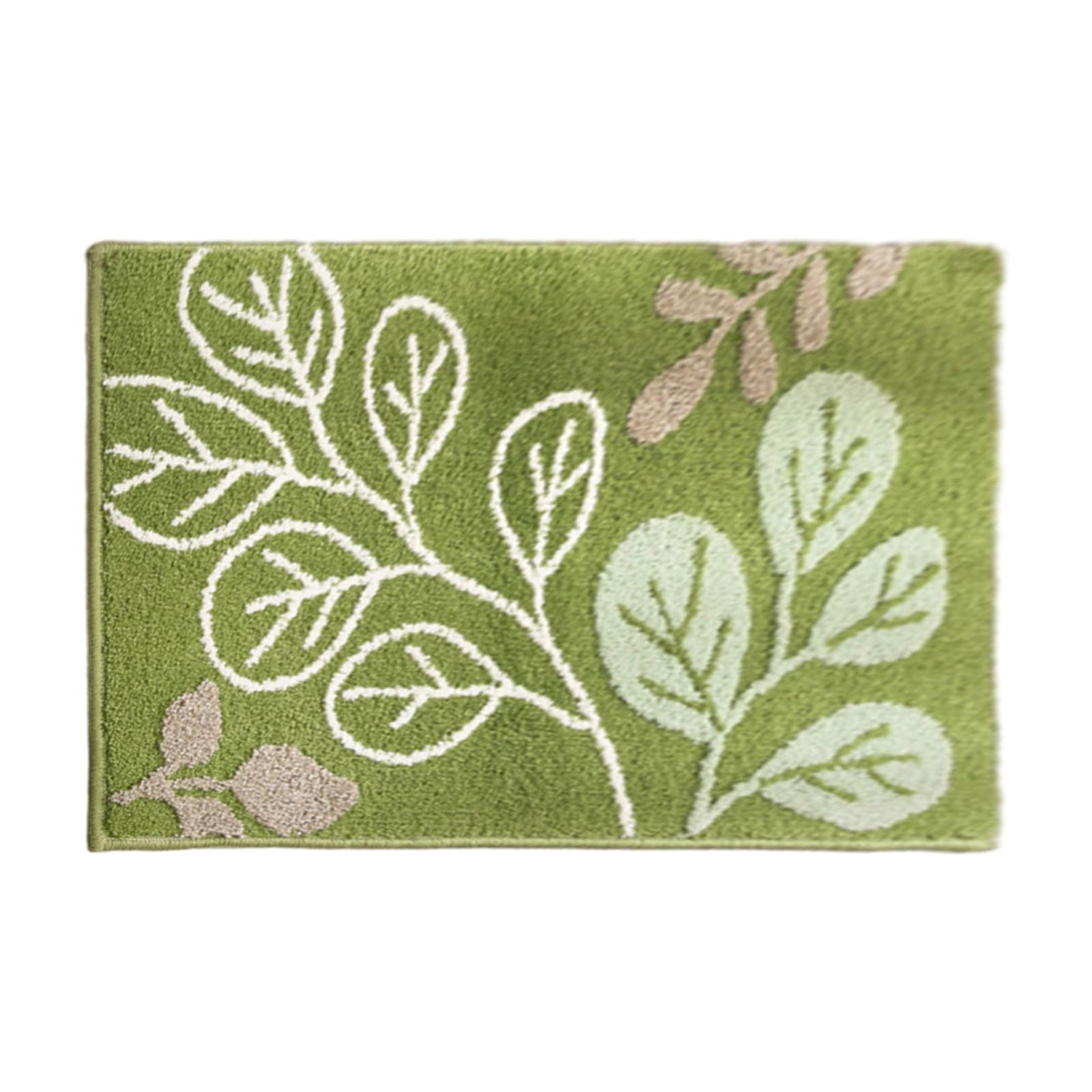 XEOVHV Green Leaf Non Slip Bathroom Rugs, Cute Plant Absorbent Bath Mat, Funny Botanical Floor Bathmat Washable Small Bath Matt Bathroom Decor-16''x24''
