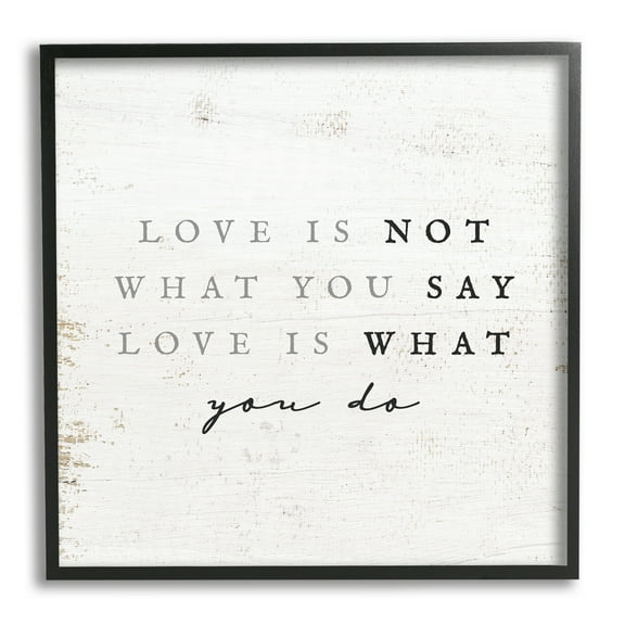 Stupell Industries Rustic Love Phrase Inspirational Painting Black Framed Art Print Wall Art, 12 x 12