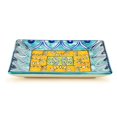 thumbnail image 2 of Premium Hand Painted In Traditional Design Ceramic Square Platter - Blue & Yellow, L X B – 18 Cm X 18 Cm | Starter Serving Tray, 2 of 4