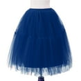 thumbnail image 3 of RUTAYY Women 2025 New Mesh Pleated Puffy Skirt Speed Tulle Skirt Solid Color Smocked Boho Pleated Skirts, 3 of 3