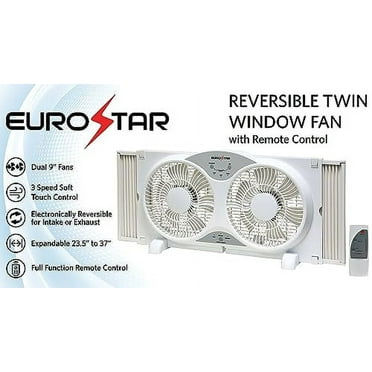 EUROSTAR 9" 3-Speed Reversible Twin Window Fan