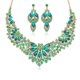 thumbnail image 3 of vert Circonfrence 43cm (vers L'image Principale Principalement) Collier Vintage Femme 2 Pices Feuille Fleur Exagre Bijoux De Luxe, 3 of 4