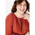 thumbnail image 6 of Woman Within Plus Size Waffle Thermal Lace Bib Henley Tee, 6 of 6