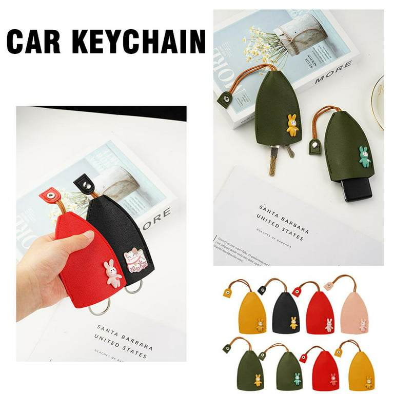Creative Pull Out Keychain Key Sleeve, Cartoon Pu Leather