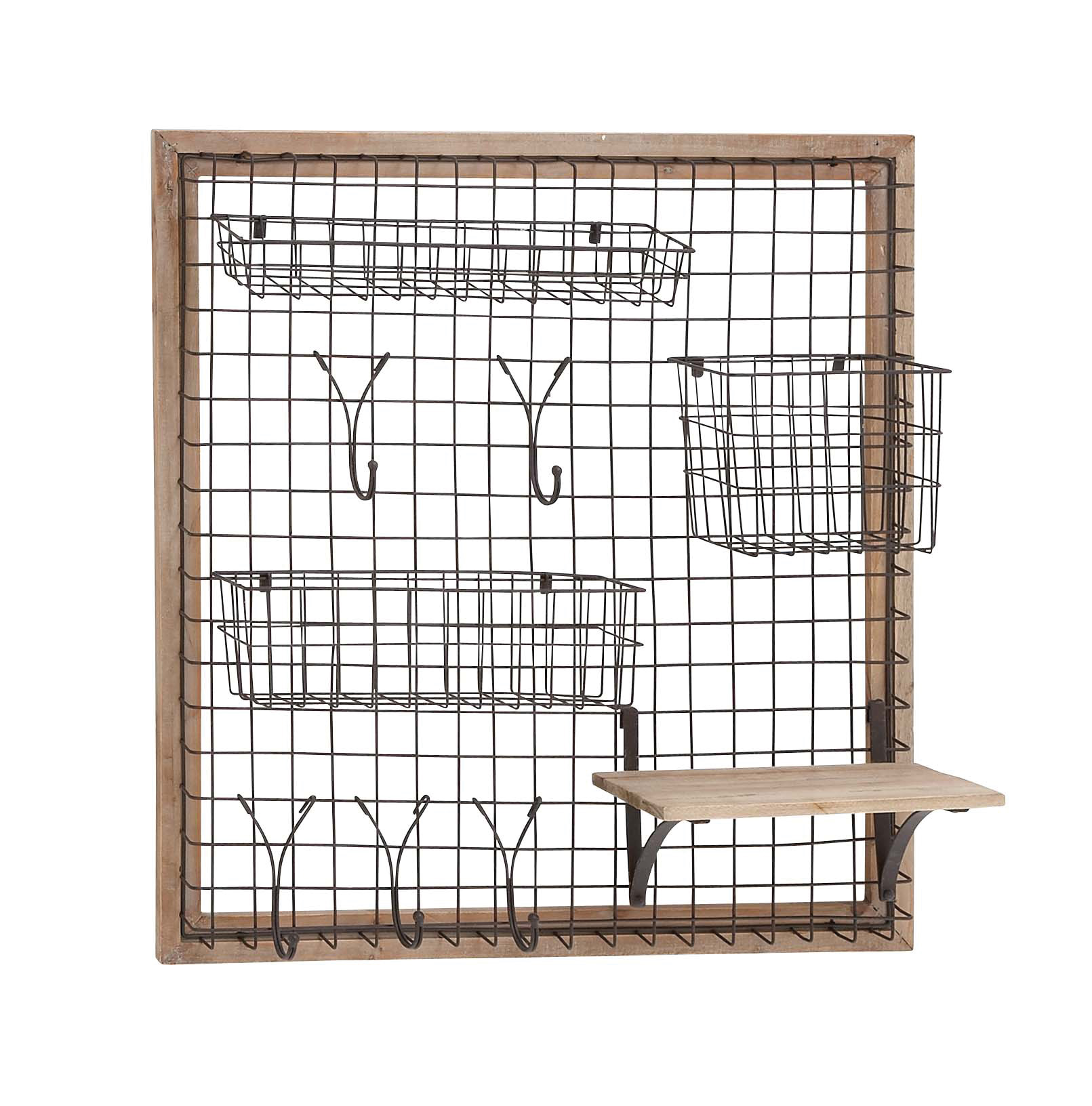 Modern Style The Ingenious Wood Metal Wall Strong Rack Home Decor 97245