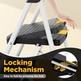 thumbnail image 3 of KK Kingrack 3 Step Ladder for Adults, Portable Folding Step Stool with Non-Slip Pedal, Lightweight 330lbs Steel Ladder for Home Office Bathroom, 3 of 11
