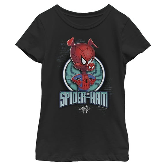 Girl's Marvel Spider-Man: Into the Spider-Verse Peter Porker Graphic Tee Black X Small
