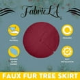 thumbnail image 2 of FabricLA Burgundy Faux Fur Tree Skirt Cut - 36-Inches with Rounded Edges (No Backing) for Christmas, 2 of 8