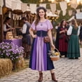 thumbnail image 6 of Medieval Dress for Women, Renaissance Dress Women, Renaissance Dress Womens Medieval Ren Faire Costume Corset Victorian Ball Gowns Elegant Vintage Irish Dresses Halloween, Purple S, 6 of 6