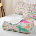 thumbnail image 4 of Erosebridal Rainbow Kawaii Dinosaur Quilt King,Cartoon Cactus Cute Dino King Coverlet Set For Teens,3 Pieces, 4 of 7