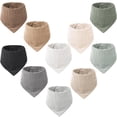 thumbnail image 1 of Baberos Konssy Muslin para bebés, paquete de 10 unidades, 100% algodón, unisex, 0-36 m, 1 of 7