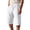 White, variant on Mens Capri Pants Summer Casual Elastic Waist Straight Leg Lightweight Cotton Linen Cropped Pants with Pockets