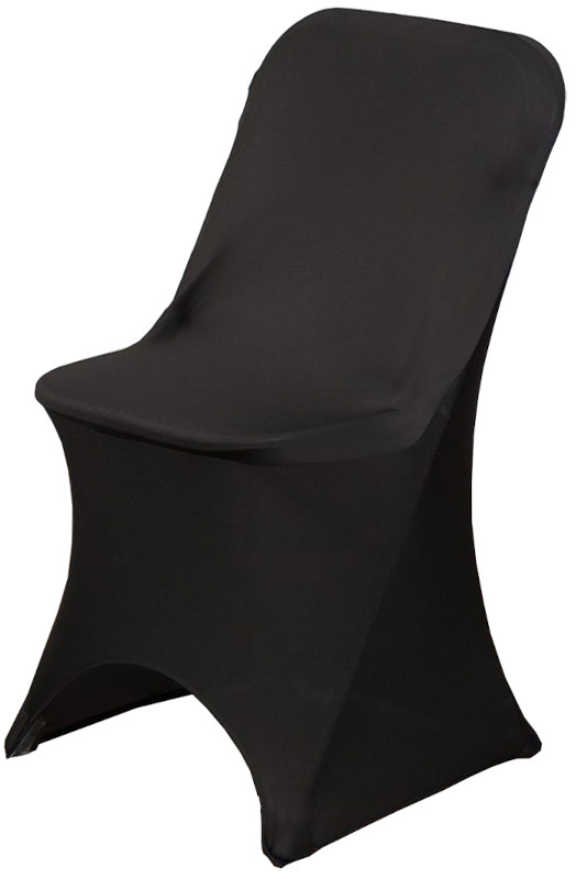 50 Pack Black Spandex Folding Chair Covers for Parties, Weddings by Banquet Tables Pro