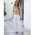 thumbnail image 5 of Womens Dressy Casual Blouse Business Long Sleeve Tops Ruffle V Neck Work Shirt Fall Outfit 2024, 5 of 5