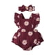 thumbnail image 1 of Gibobby Mameluco polar Ropa para niña recién nacida, conjunto de de tela crepé con estampado de margaritas, conjunto de 2 piezas para niña pequeña(Vino, 6-9 Meses), 1 of 5