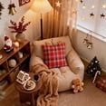 thumbnail image 4 of LIORAGLJ Christmas Plaid Throw Pillow with Reindeer Antlers 3D Holiday Cushion for Sofa Bed, 4 of 7