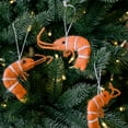 thumbnail image 5 of SeekLGT Prawnaments Christmas Ornaments Handmade  Eco Friendly Prawn Shape Wool Ornament Red Seafood Themed Holiday Decoration Unique Gift, 5 of 7