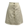 thumbnail image 1 of Falda George para Mujer Larga de Lino con Botones y Bolsas Laterales Beige Talla M, 1 of 4