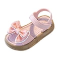 thumbnail image 5 of Mgmyaa Girls Bow Open Toe Sandals with Adjustable Straps Non-Slip Soft Sole Casual Summer Shoes, 5 of 9