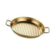 thumbnail image 4 of Bandeja de acero inoxidable para servir redonda decorativa y versátil con doble Oro L, 4 of 9