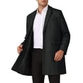thumbnail image 1 of Abrigos de espiga Inspire Chic para hombres, corte clásico, abrigo de invierno de una sola fila, XL, negro, 1 of 6