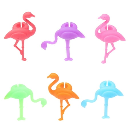 

NUOLUX 12PCS Silicone Wine Glass Marker Creative Flamingo Design Drink Charms Label Mark Glass Identification Perfect for Parties(Random Style)