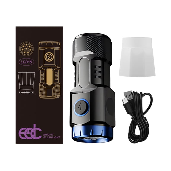 White Laser Ultra Bright Flashlight, Rechargeable, Multi-Core Wick Burst Torch for Running, Hunting, Hiking, Camping, Hands-Free Lighting for Night Repairs EARKITY