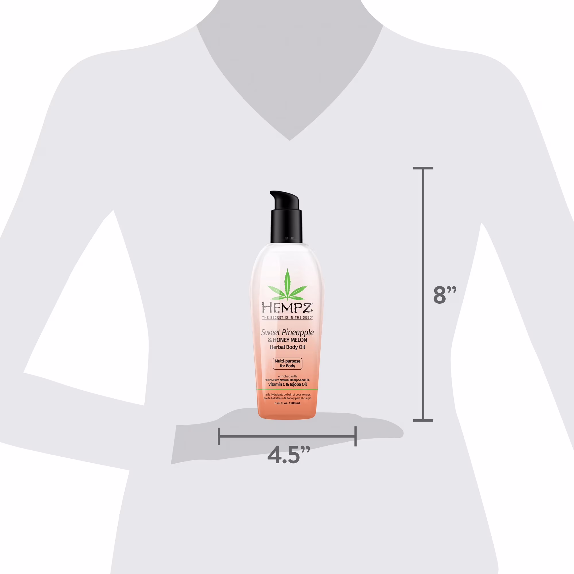 thumbnail image 5 of Hempz Sweet Pineapple & Honey Melon Hydrating Bath & Body Oil- 6.76 oz., 5 of 6