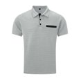 thumbnail image 5 of WTXUE Polos Short Sleeve, Scrunch Neck Polo Golf Shirts for Men Spring Summer Casual Buttons Lapel T Shirt Tops Solid | Workwear for Men Gray L, 5 of 6