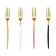 thumbnail image 3 of yingyy Fruit Fork Snack Cake Candy Mirror Surface Tableware Kitchen Gadgets Solid Toothpicks Party Accessories Gold Pink gold, 3 of 6