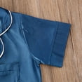 thumbnail image 2 of Kids Toddler Baby Girl Boy Satin Pajamas Set Short Sleeve Button Down Pajama Shirt Top+Shorts Bottoms Sleepwear Outfits, 2 of 8