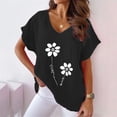 thumbnail image 2 of Pompotops Femmes T-shirts à Col en V Mode Chemisiers Féminins Confortables Tops, 2 of 6